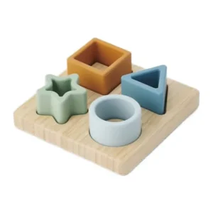 Tickit Silisoft figurenpuzzel neutrale kleuren – siliconen baby puzzel